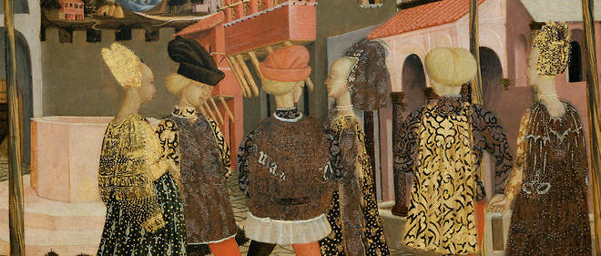 En epousant Marietta di Luigi Corsini, Machiavel fait alliance avec une grande famille florentine, fidele au Medicis. Tableau de Lo Scheggia (1406-1486) representant des noces devant le baptistere Saint-Jean, a Florence, vers 1450.
