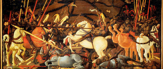 Bataille de San Romano v.1435 par  Paolo UCCELLO (1397-1475) - tempera sur bois - 182x220 cm - inv. 1890 | Collection Dagli Orti / Galerie des Offices Florence
