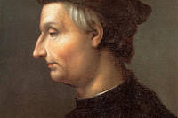  Portrait de Nicolas Machiavel ( 1469-1527). Peinture anonyme, serie Giovana, Musee des Offices, Florence.
