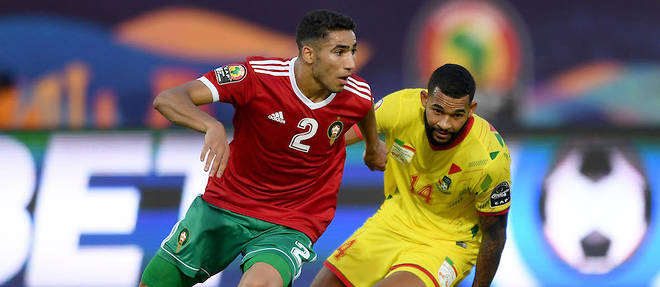 Le Marocain Achraf Hakimi lors de la Coupe d'Afrique des nations en juillet 2019, face au Benin.
