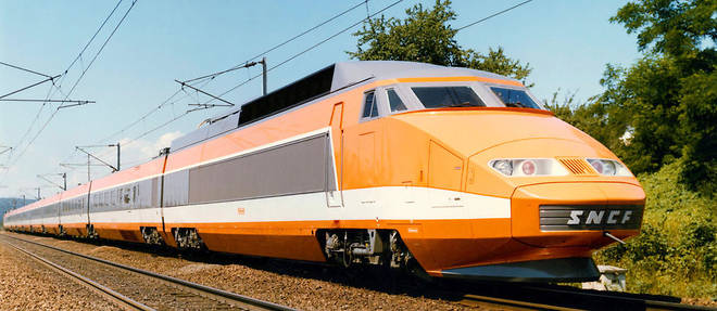 Illustration du premier TGV en circulation en 1981.

