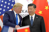  Donald Trump et Xi Jinping lors d'une réunion bilatérale lors du G20 d'Osaka le 29 juin 2019.  