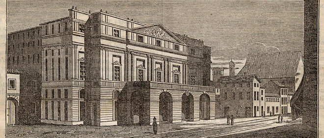 La Scala in Milan - Vue du theatre de la Scala a Milan, Italie - (Teatro alla Scala Milano) - 1837 (C)Bianchetti/Leemage
