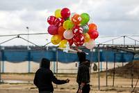 A Gaza, la r&eacute;apparition des ballons incendiaires lanc&eacute;s vers Isra&euml;l
