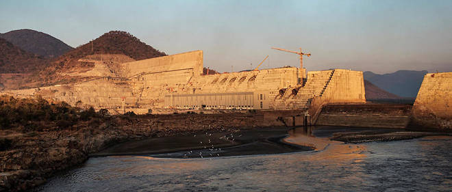 Le Grand barrage ethiopien de la Renaissance (GERD), en construction depuis 2011 sur le Nil bleu.
