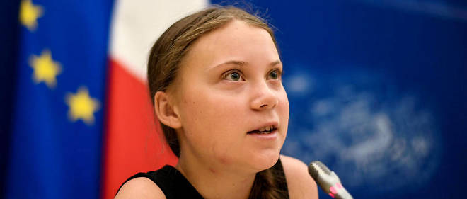 Greta Thunberg lors de sa venue a l'Assemblee nationale le 23 juillet 2019.
