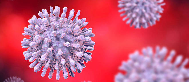 Une illustration du VIH, virus de l'immunodeficience humaine, qui provoque le sida, le syndrome d'immunodeficience acquise.
