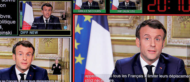 L'intervention televisee d'Emmanuel Macron jeudi soir.
