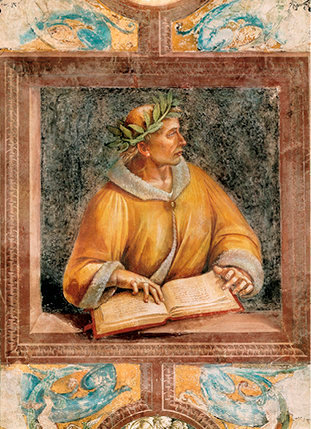 Fresque de 1499, signee Luca Signorelli, representant Ovide (chapelle de San Brizio, cathedrale d'Orvieto, Italie).