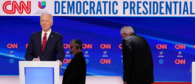 Bernie Sanders quitte le plateau du debat democrate.
