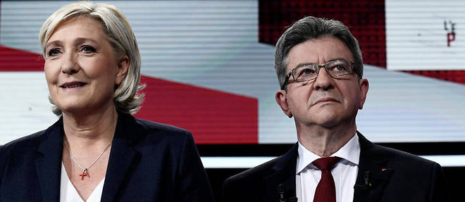 Marine Le Pen et  Jean-Luc Melenchon unis pour mettre un terme a l'union nationale pour lutter contre le coronavirus.
