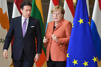 Angela Merkel et Giuseppe Conte.
