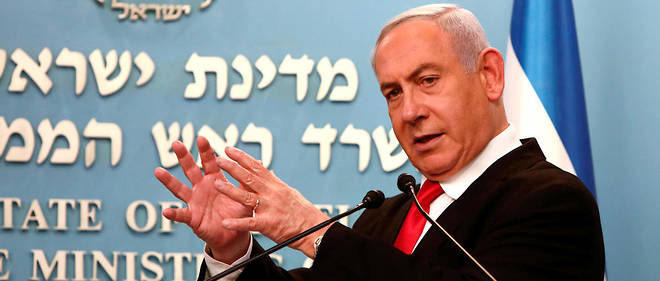 Le Premier ministre israelien Benjamin Netanyahou lors d'un discours a Jeruslaem le 14 mars 2020.
