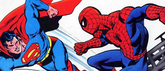 Couverture de l'album << Superman contre Spider-Man >>, par Gerry Conway et Ross Andru (1979)
