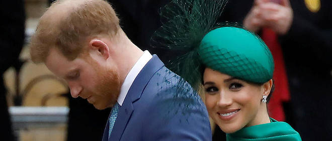 Le prince Harry et son epouse Meghan a l'abbaye de Westminster, a Londres, le 9 mars 2020.
