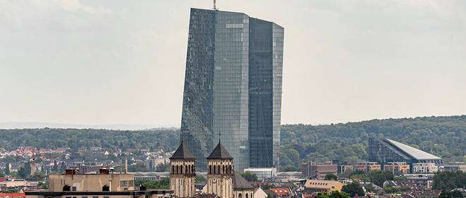 La tour de la Banque centrale europeenne (BCE) a Francfort en Allemagne.
