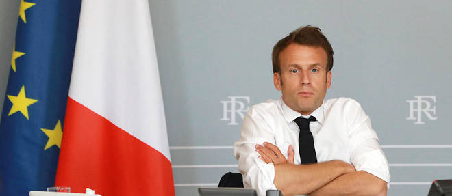 Emmanuel Macron lors de la presentation de ses mesures pour la culture.
