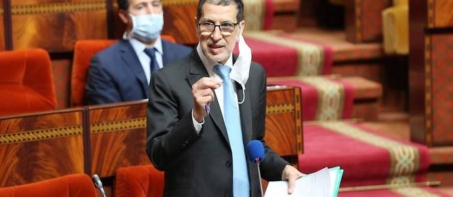 Le premier ministre marocain Saad-Eddine El Othmani s'exprimant sur la prolongation de l'etat d'urgence sanitaire devant les parlementaires des deux chambres. 
