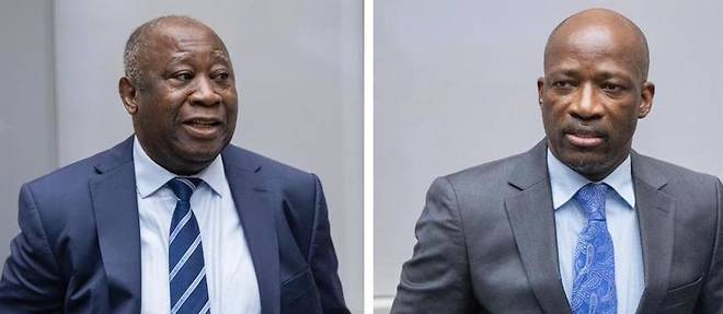 Laurent Gbagbo et Charles Ble Goude lors de l'audience du 15 janvier 2019 devant la Cour penale internationale a La Haye, Pays-Bas. 
