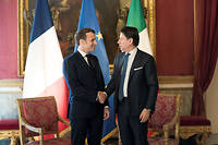 Emmanuel Macron et Giuseppe Conte.
