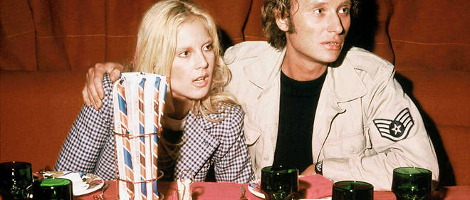 Sylvie Vartan et Johnny Hallyday dans les annees 1970.
