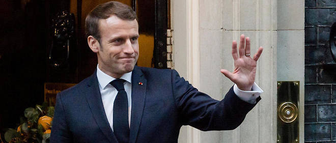 Emmanuel Macron devant le 10 Downing Street le 3 decembre 2019.
