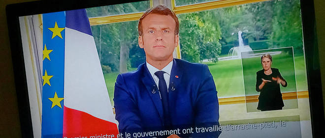 Emmanuel Macron lors de son allocution televisuelle du 14 juin (image d'illustration).
