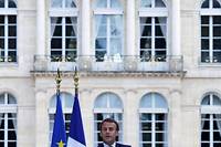 Emmanule Macron, dans les jardins de l'Elysée, lors de son discours devant la Convention citoyenne pour le climat, lundi 29 juin.
