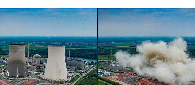Le 14 mai, l'Allemagne détruisait la centrale nucléaire de Philippsburg, dans le sud du pays, dont le dernier réacteur avait été définitivement arrêté en décembre 2019.
