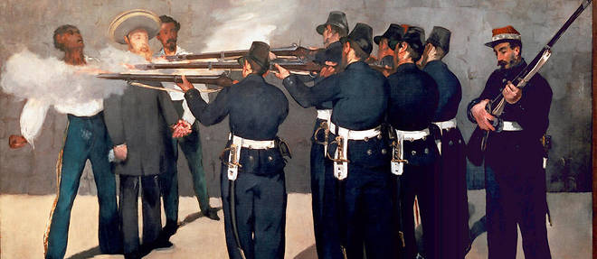 << L'execution de l'empereur Maximilien >> (detail, 1868-1869), d'Edouard Manet (1832-1883). 
