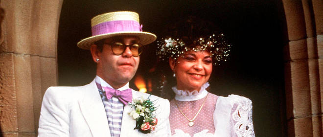  Elton John et Renate Blauel lors de leur mariage le 14 fevrier 1984.
