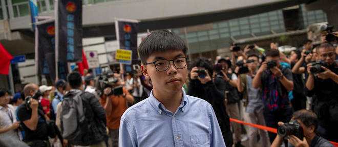 Joshua Wong etait en prison quand la contestation a debute, mais il a rejoint ses rangs des sa liberation en juin.