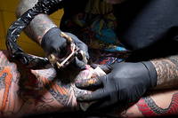 Selon les sources et les methodes, on compterait de 15 a 30 % de personnes, en France, avec au moins un tatouage.
