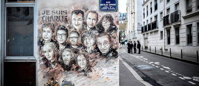 Un portrait des victimes de << Charlie Hebdo >>.
