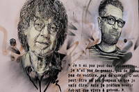 Portraits de Charb et Cabu, par le street-artiste Christian Guemy.
