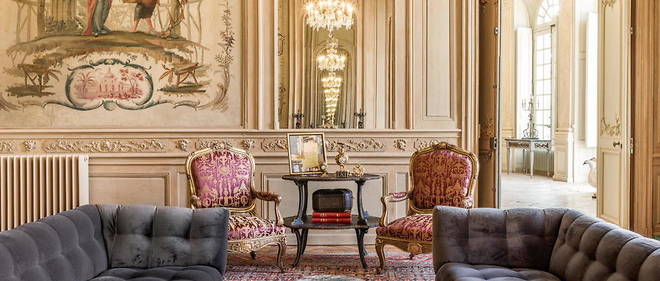 Le salon chinois du Grand-Luce offre un apercu du savant mariage entre contemporain et style Grand Siecle cultive a l'hotel-chateau du Grand Luce. 
