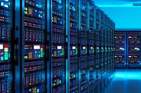 Au cœur d'un data center, où sont stockées une partie des données du cloud.
