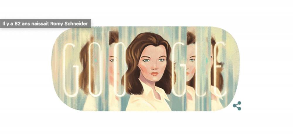 Google rend hommage à Romy Schneider.
 ©  Capture d'écran / Google