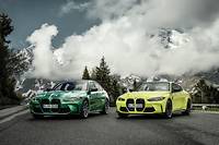 Les M3 (à gauche) et M4 (à droite) héritent de la nouvelle calandre BMW agrandie.
