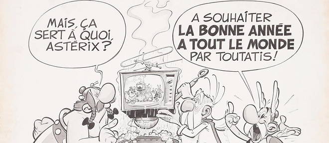 Fin octobre, la maison FauveParis devoilera une encre sur papier inedite d'Asterix et Obelix. Le dessin fut realise en 1966 pour l'ORTF avant de disparaitre. 
