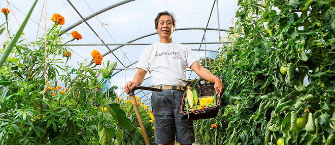 Asafumi Yamashita, maraicher qui fournit des legumes haut de gamme aux chefs etoiles.

