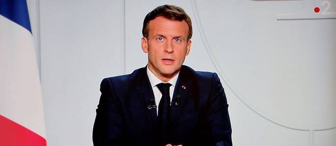 Emmanuel Macron lors de son allocution.
