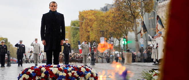 Emmanuel Macron en 2019, lors des commemorations du 11 novembre a Paris.
