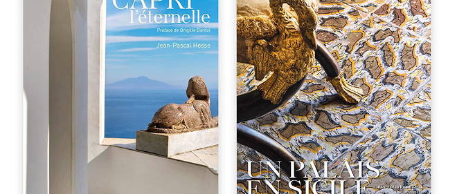 Couvertures des deux livres de Jean-Pascal Hesse sur la Sicile et de Jean-Louis Remilleux sur son palais a Noto.
