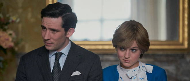 le prince Charles (Josh O'Connor) et la princesse Diana (Emma Corrin) dans la saison 4 de "The Crown".  
