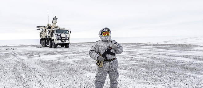 Sur la base militaire russe de Kotelny, au-dela du cercle polaire, en avril 2019.  
