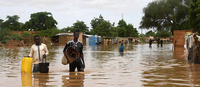 Une partie de la capitale Niamey, sous les eaux.
