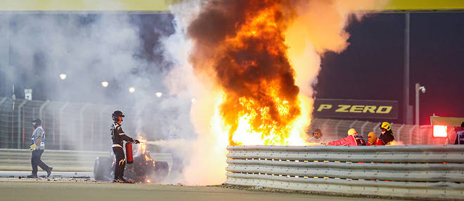 Par miracle, le pilote francais Romain Grosjean a survecu a un terrible accident lors du Grand Prix de Bahrein.
