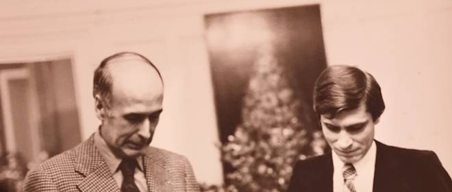 Valery Giscard-d'Estaing et Jean-Michel di Falco Leandri dans les annees 70.
