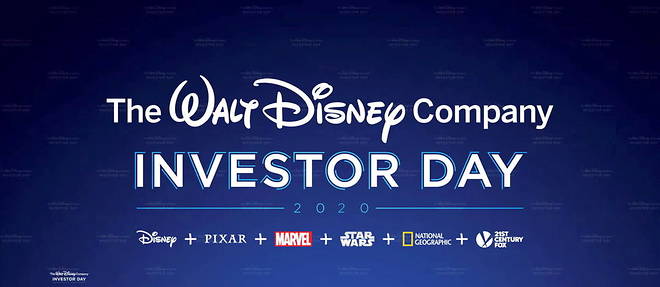 Le logo du << Investor Day >> de Disney, conference de presentation aux actionnaires organisee hier a Los Angeles, Californie.

